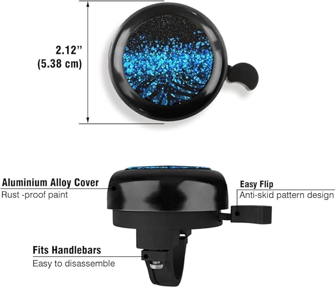 WIRESTER Black Aluminum Round Bike Bell, Classic Ring Bicycle Bell, Bike Accessories Bell Ring for Adults Kids Girls Boys