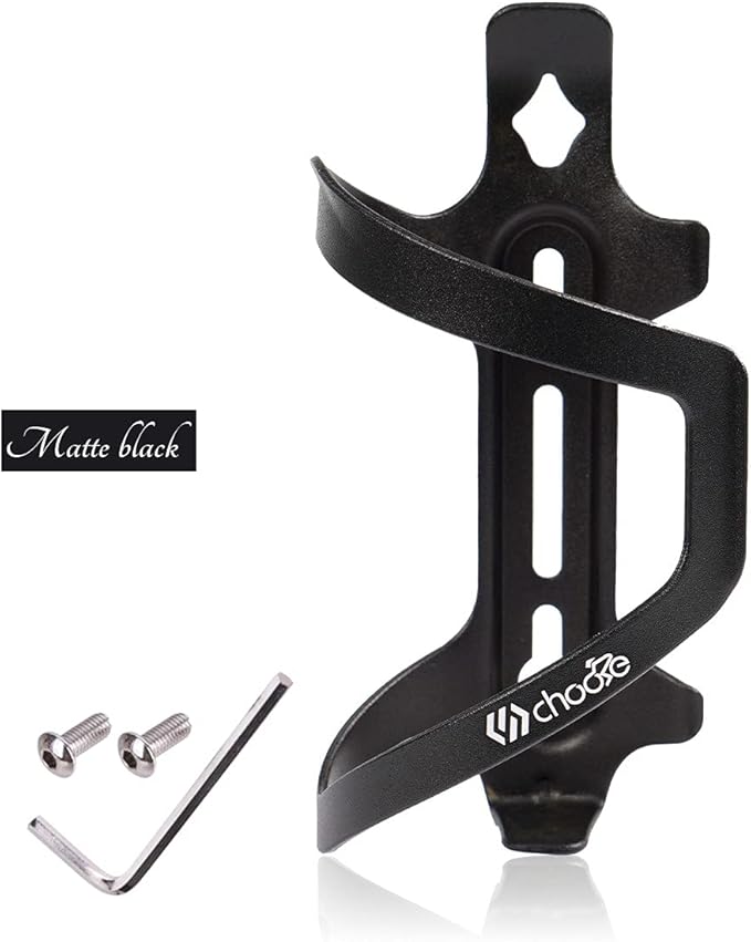 Chooee Bike Water Bottle Holder Aluminum, Bicycle Water Bottle Cage for Road Bikes Mountain Bikes Black 2-Pack