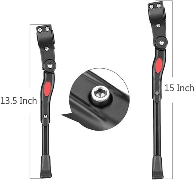 Side Stand Kickstand Adjustable Bike Kickstand Aluminum Rear Side Bicycle Stand for Bike 22"-27" Bicycle Foot Support