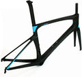 TUJISEK 700C Road Bikes Break Wind Frame Carbon Fibre Ultra Light Frameset with Fork and Seatpost 46/49/52/54/56CM Frame V Brake QR 130MM Semi Internal Routing