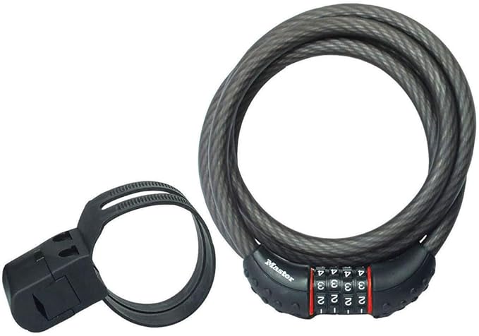 Master Lock Cable Lock, Set Your Own Combination Bike Lock, 6 ft. Long, Black, 8122D