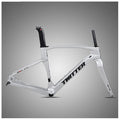 Carbon Fiber Road Bike Frameset Disc Brake Racing Frame 45/48/51/54CM 12x100/12x142mm Thru Axle Bicycle Frame for 700c Wheels(Silver,51cm)