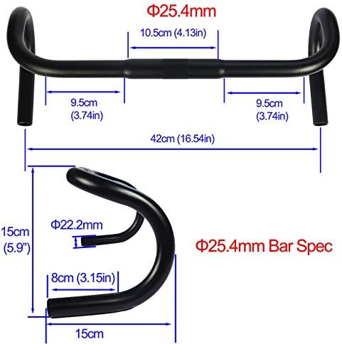 UPANBIKE Fixed Gear Bike Road Bicycle Drop Bar Bent Handlebar Aluminum Alloy 25.4mm 31.8mm