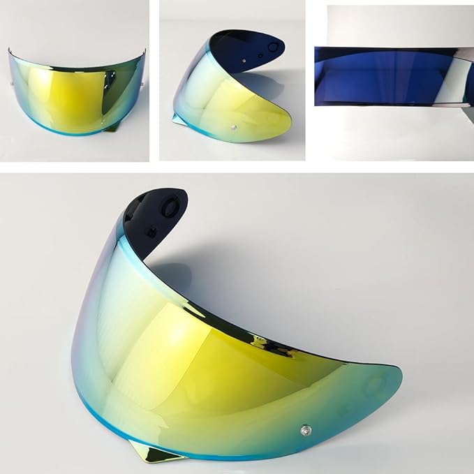 HJ-34P Helmet Visor Replacement for HJC C10.Motorcycle Helmet Shield UV Protection Compatible with HJC C10 (Revo Deep Gold)