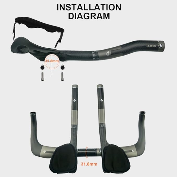 aero bars for road bike profile designs triathlon bike handlebar RXL SL aerobars triathlon rest handlebar 340mm clip on aero bars 3K matte grey compact aero handlebars