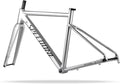 700C Racing Road Bike Frameset 48cm 50cm Aluminum Alloy Disc Brake Bike Frame Thru Axle F12*100MM R12*142MM BSA BB68mm Carbon Fibre Rigid Fork(Silver,48cm)