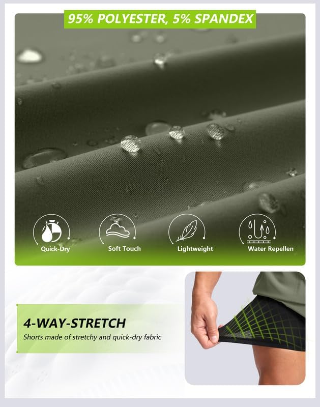 Bikewa Men's Mountain Bike Shorts 4D Padded Baggy Bicycle Biking Riding Lightweight Cycling Shorts with Zipper Pockets