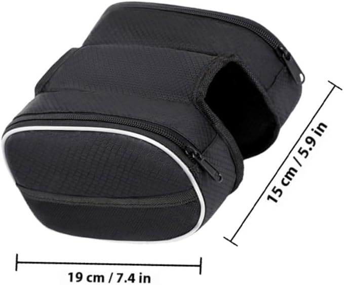 Toyvian Bike Front Frame Bag Cycling Phone Holder Wear-resistant Pouch Dark Color Terrain Bike Top Tube Storage for Travel and Commuting