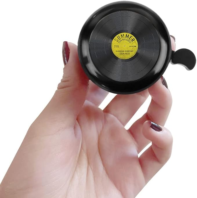 WIRESTER Black Aluminum Round Bike Bell, Classic Ring Bicycle Bell, Bike Accessories Bell Ring for Adults Kids Girls Boys