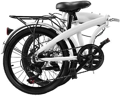 20" Foldable Bicycle, 7 Speed Non-Slip Folding Bike W/Dual Disc Brake & Adjustable Design, Folding Bikes for Adult City Commuter Bicycle