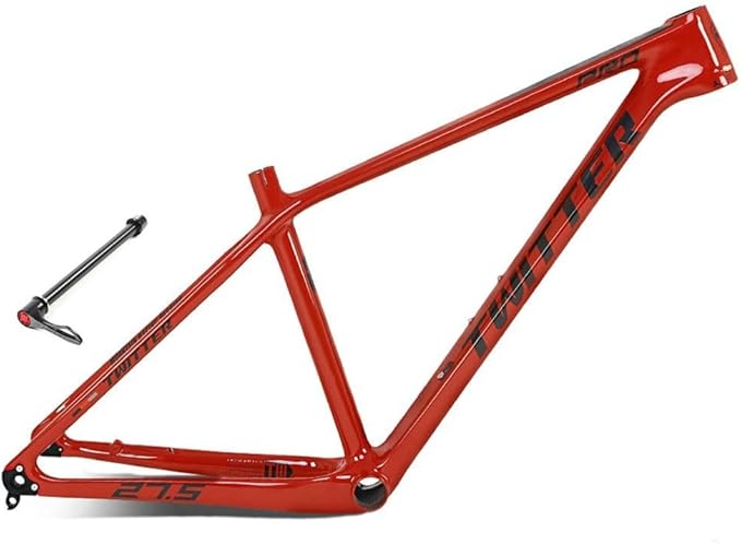 Carbon Mountain Bike Frame 27.5er 29er Hardtail Bike Frame XC/AM 15''/17''/19'' Disc Brake Bike Frame Thru Axle 12x142/148mm Internal Routing(Red,29 * 17'')