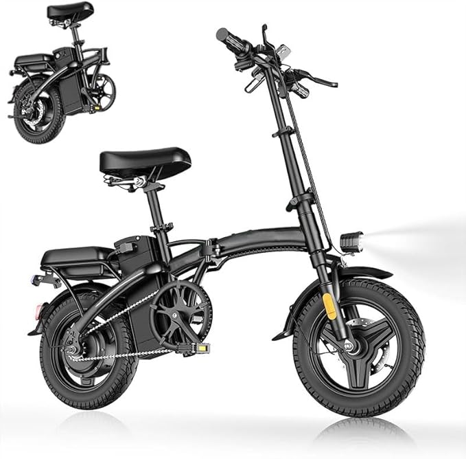 14" Commuter E-Bike for Adults, 500W Folding Electric Bike Up to 25MPh & 35-Mile Range, 48V12AH Removable Battery, Ul 2849 Certified Compact Electric Bicycle