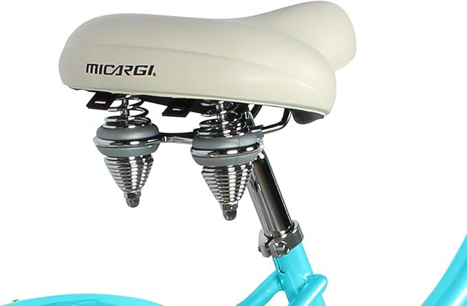 MICARGI 24/26 Inch Adult Cruiser Bicycle Hybrid Bike 1/7 Speeds Commuter Bike for Women, Men, Seniors,Step-Through or Step-Over Bike Steel Frame Multi Colors Style