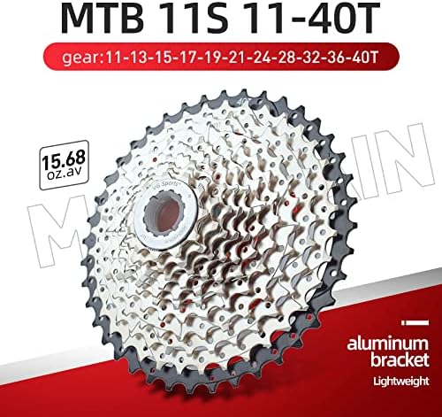 VG SPORTS 8/9/10/11/12 Speed Ultra-Light Bike Cassette for Mountain Bike 11-40T/11-42T/11-46T/11-50T/11-52T MTB Cassette Lightweight Aluminum Bracket Cassette