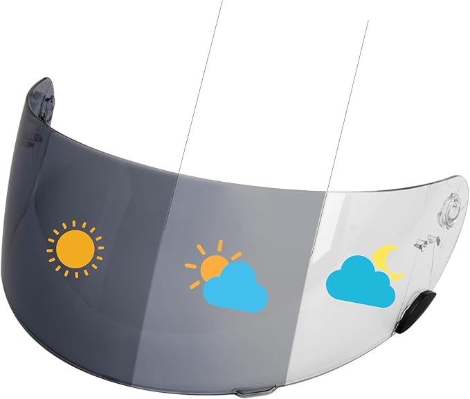 PSLER Photochromic Qualifier Visor- Qualifier DLXHelmet Visor Motorcycle Face Shield Accessories Replacement for Bell Qualifier/Star/Vortex/RS-1/Revolver,Photochromic