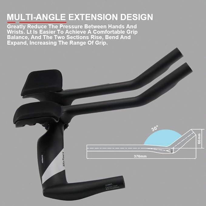 Aero bars for Road Bike Alfa Pasca tt Triathlon Handlebar 31.8mm Racing AeroBars Angle 30° TT Bars for Road Bike Rest TT Handlebars Extender 360mm UD Matte Bicycle Accessories