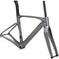 700c Carbon Road Bike Frameset 43.5/46/48/50/52/54cm Disc Brake Bike Frame Thru Axle 12 * 100/12 * 142mm Breakwind Racing Frame Gray Lightweight