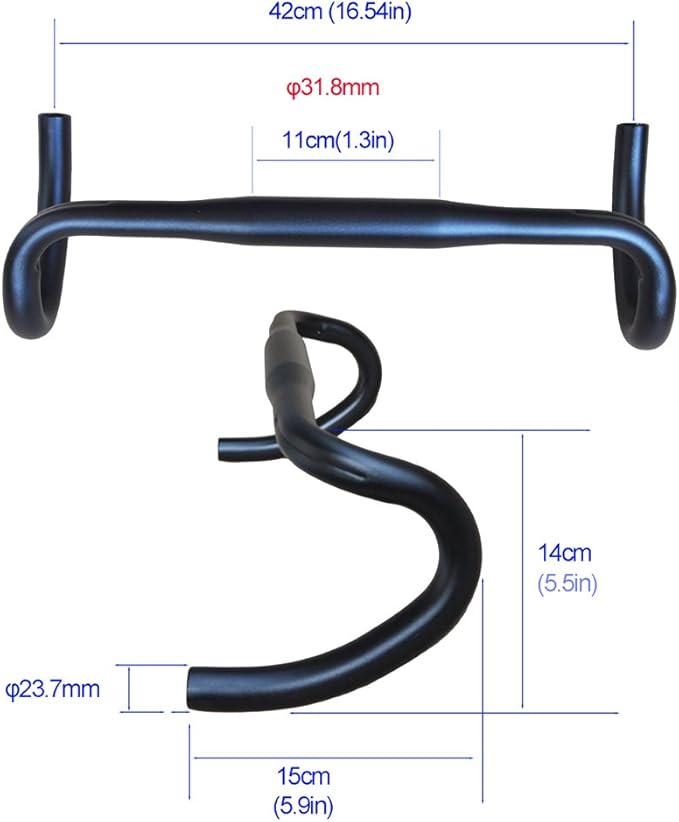 UPANBIKE Fixed Gear Bike Road Bicycle Drop Bar Bent Handlebar Aluminum Alloy 25.4mm 31.8mm