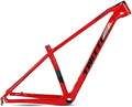 Carbon Mountain Bike Frame 27.5er 29er Hardtail Bike Frame 15''/17''/19'' Lightweighting Disc Brake Frame QR 135MM Internal Routing(Red,19'')