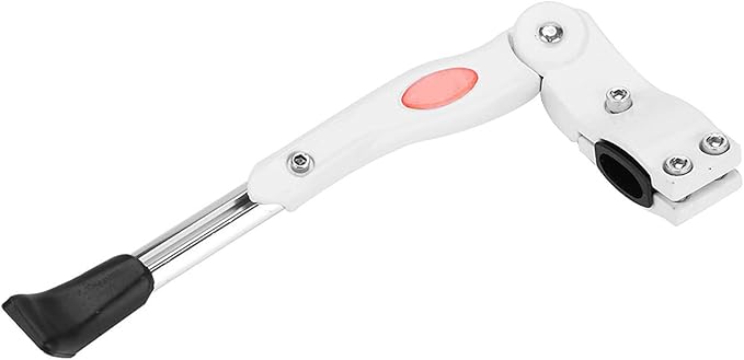 Adjustable Bike Kickstand Aluminum Alloy Cycling Kick Stand Rear Side NonSlip Stand Fits for 16 20 24 26 Mountain Bike/Road Bike/Folding Bikes (White)(White) raleigh scout