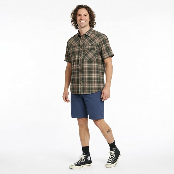 Club Ride Apparel New West Cycling Shirt - Men's Short Sleeve Cycling Jersey - Sport Fit Snap Down Top - 50 UPF Riding Shirt
