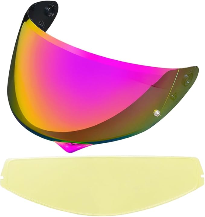 HJ-34P Helmet Visor Replacement for HJC C10.Motorcycle Helmet Shield UV Protection Compatible with HJC C10 (Revo Pink Gold+Anti Fog Film)