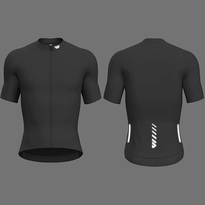Lo.gas Cycling Jersey Men Short Sleeve, Road Bike Jerseys Full Zipper with Pockets, Bicycle Clothing Breathable Quick Dry