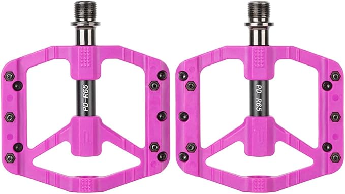 Bicycle Pedals for Mountain/Road/Folding/Touring Bikes - Nylon Body with Aluminum Alloy Sleeve, Chrome-Molybdenum Steel Axle, 3 Sealed Bearings, 9/16" Standard Thread