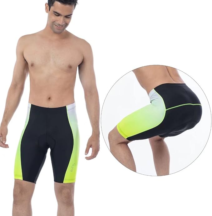 ROTTO Men's Cycling Shorts Padded Bike Shorts with Sponge & Gel Padding for Road & MTB Biking