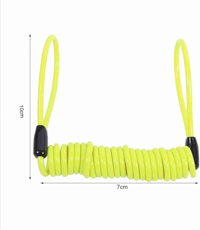 VGEBY Motorcycle Reminder Cable, Bike Alarm Disc Lock Antitheft Security Spring Reminder Coil Cable (Color : Yellow)