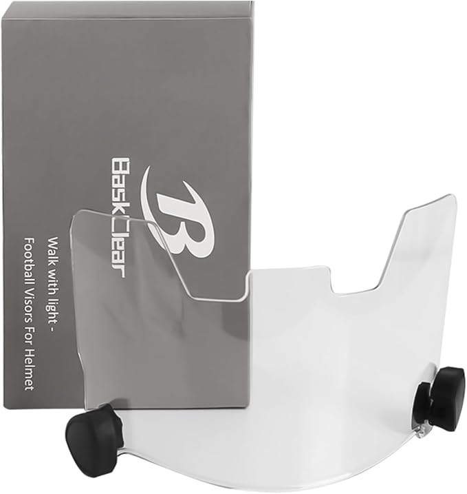 Football Visor Helmet Clear Visor, Scratch Resistant, UV Block, Anti-Fog, Anti-Cracking. Fits Youth and Adult Football Helmets.