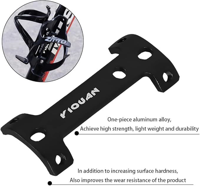 Bike Bottle Cage Adapter Aluminum Alloy Double Headed Bicycle Bottle Cage Extender High Hardness Adjustable Bottle Mount Seat Post Water Bottle Holder with Installation Tool