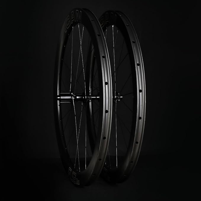 ICAN FL 38/52 Max Carbon Disc Road Bike Wheelset 700C with 36T Ratchet System Hub 21mm Inner Width Clincher Tubeless Compatible