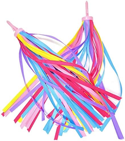 kortes 1 Pack Kids Bike Bell and 2 Pack Kids Bike Streamers for Children's Bike Accessories (Pink, Red,& Blue)