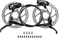 MTB Hydraulic Disc Brakes Set Left Front 800mm Right Rear 1400mm with 160mm Rotors,Aluminum Oil Pressure Calipers Levers for Mountain bike E-Bike Fat Bike Road Bike