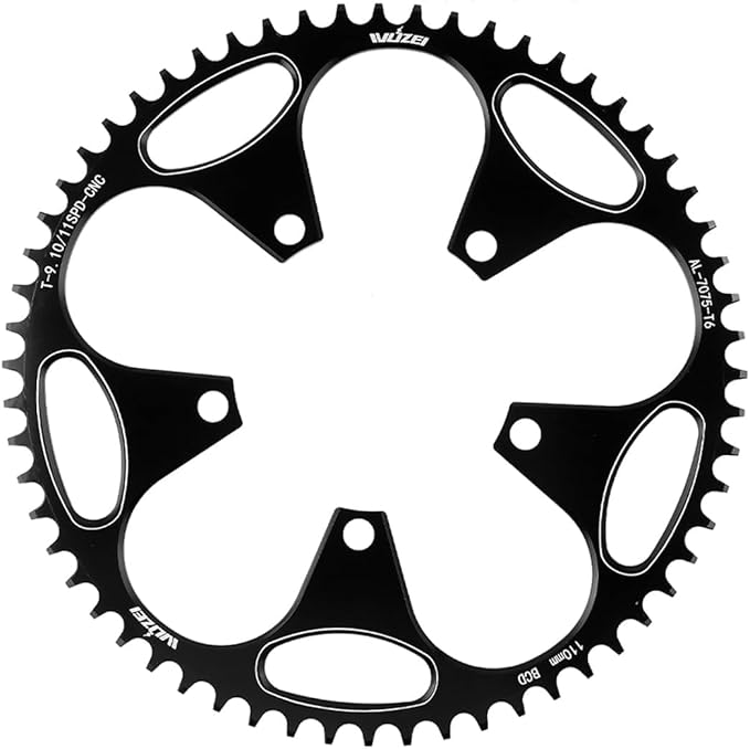 110/130 BCD Chainring 36/38/40/42/44/46/48/50/52/54/56/58/60T 5 Screws Round Narrow Wide Bicycle Chainring for 9/10/11 Speed Road Bike Folding Bicycle