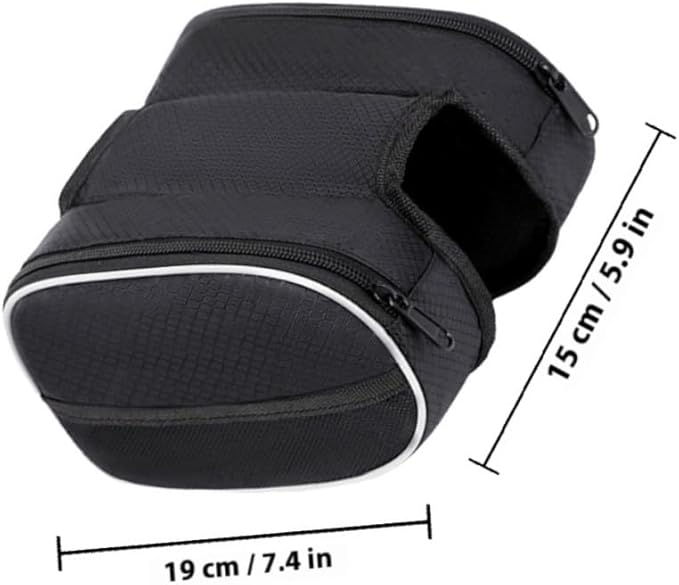 COHEALI Bike Frame Bag with Zipper Mountain Bike Top Tube Pouch Waterproof Large Capacity Black Cycling Front Storage Bag for Outdoor Riding Equipment