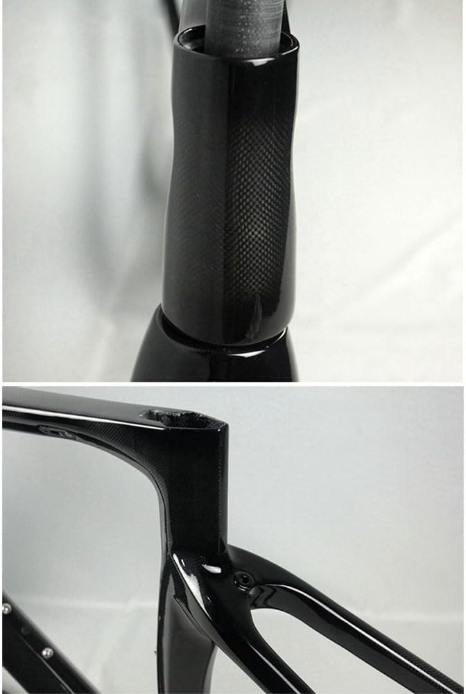 TUJISEK 700C Road Bikes Frame Carbon Fibre Frameset with Fork + Headset 47/50/52/54/56CM Frame V Brake QR 130MM Internal Routing Ultra Light