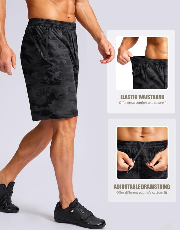 Bikewa Men's Mountain Bike Shorts 4D Padded Baggy Bicycle Biking Riding Lightweight Cycling Shorts with Zipper Pockets