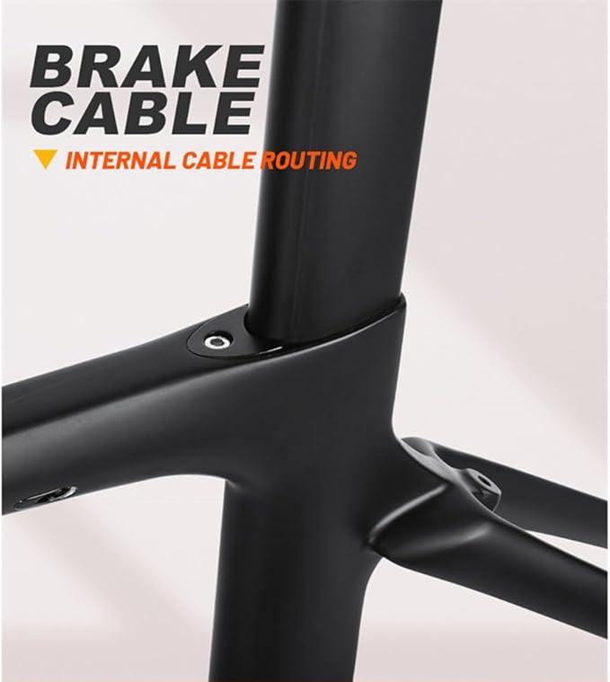 TUJISEK Carbon Fiber 700C Road Bikes Frame 49/52/54/56/58CM Frameset with Fork + Seatposts + Headset Disc Brake QR 130 * 9MM Routing Internal Windbreaker