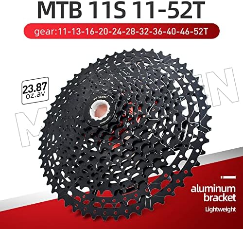 VG SPORTS 8/9/10/11/12 Speed Ultra-Light Bike Cassette for Mountain Bike 11-40T/11-42T/11-46T/11-50T/11-52T MTB Cassette Lightweight Aluminum Bracket Cassette