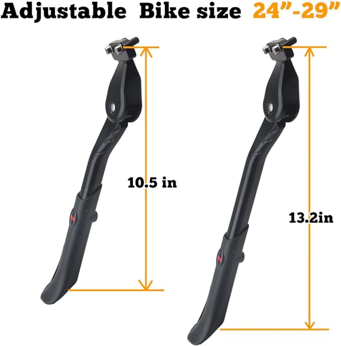 Bike Kickstand - Adjustable, Aluminum Alloy Strong Rear Mount Bicycle Kick Stand for 24-29 inch Electric & Mountain Adult Bike(40mm only)