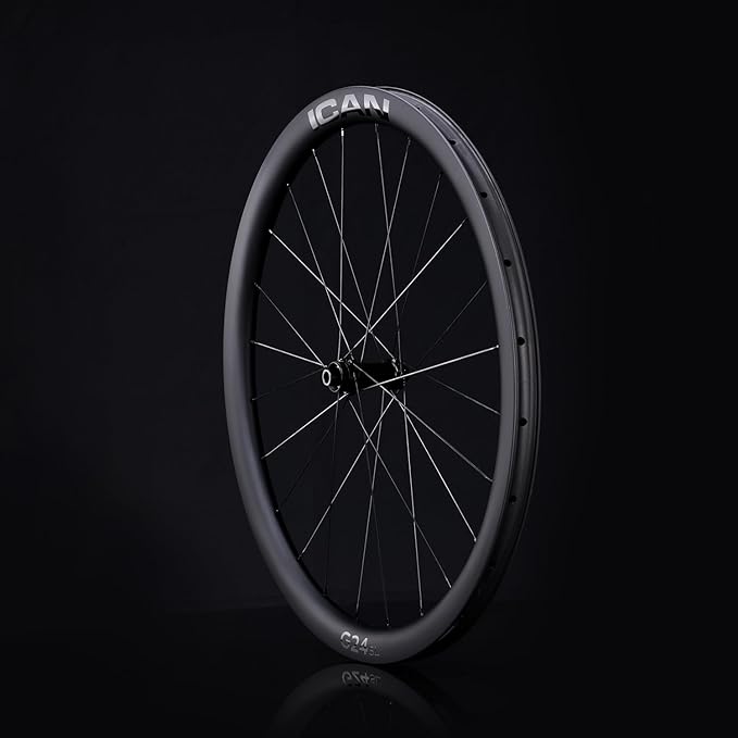 ICAN 700C G24SL-1297g/G25SL-1352g Carbon Gravel Bike Wheelset Disc Brake 40mm Depth/50mm Depth-25mm Inner Width