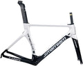 700c Road Bike Frameset Carbon C Brake Racing Frame QR 100/130mm Internal Routing Rame Set 46/48/50/52/54CM (Color : White C, Size : 46cm)