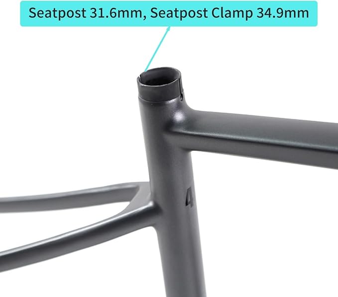 700C Carbon Fiber Gravel Bike Frameset 45/48/51/54CM Road Off-Road Bike Disc Brake Frames Thru Axle Front12×100mm Rear12×142mm Internal Routing(Dark Gray,54CM)