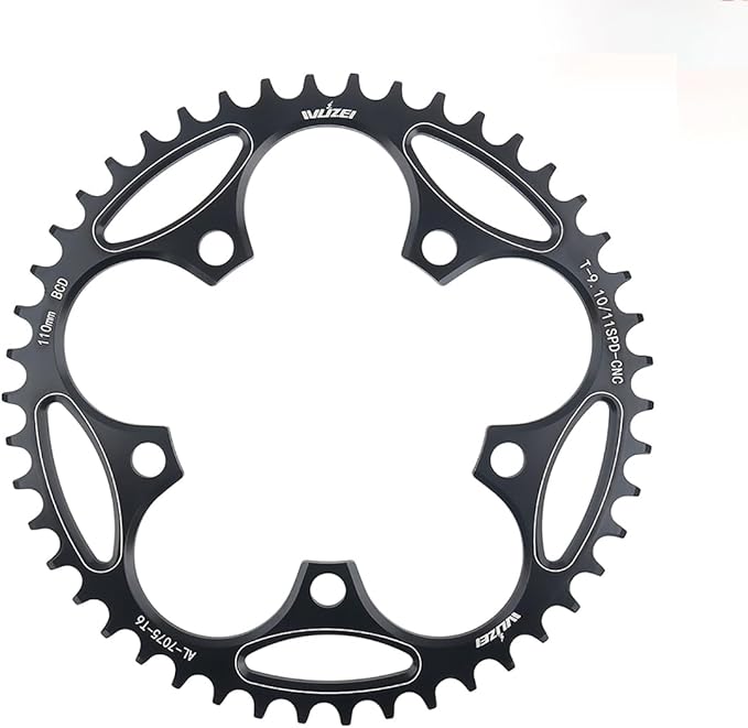 110/130 BCD Chainring 36/38/40/42/44/46/48/50/52/54/56/58/60T 5 Screws Round Narrow Wide Bicycle Chainring for 9/10/11 Speed Road Bike Folding Bicycle