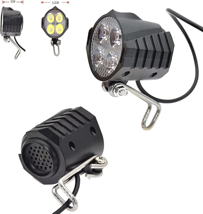 Ebike Headlight and Tail Light Sets,24-48V Ebike Turn Signal Kit,E-Bike Front Rear Warning Lights with Switch for Electric Bike