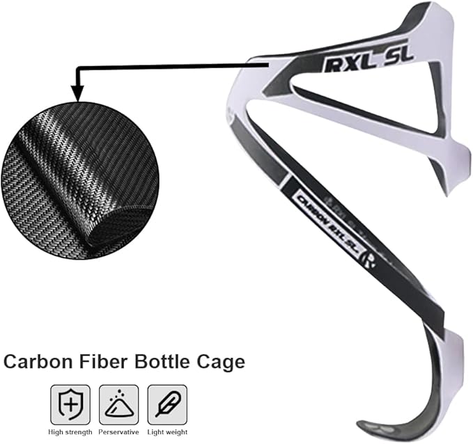 Cycling Bicycle Water Bottle Cage Holder RXL SL Full Carbon Fiber Water Bottle Holder for Bicycle Ultralight MTB Bike Water Bottle Cage for Road Bike Parts UD Matte White