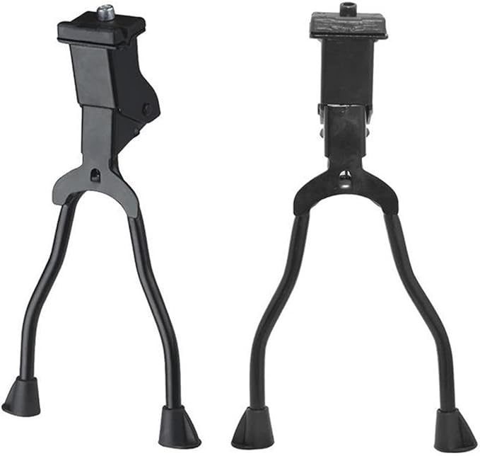 Bike Kickstand, Bike Stand, Double Leg Iron Bicycle Kick Stand for Mountain Bike Road Bicycle, Bicycle Stand Suitable for Bicycles from 26 "-28", Height Adjustable, Iron, Black