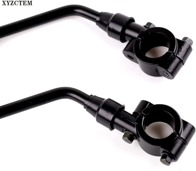 XYZCTEM Black Retro Style Side Rearview Mirror w/ 7/8" Handlebar Mount 8mm Adaptor For Mountain Bike BMX Bicycle Motorcycle Dirt Bike ATV Cruiser Chopper-Pair